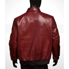 Classic maroon bomber jacket