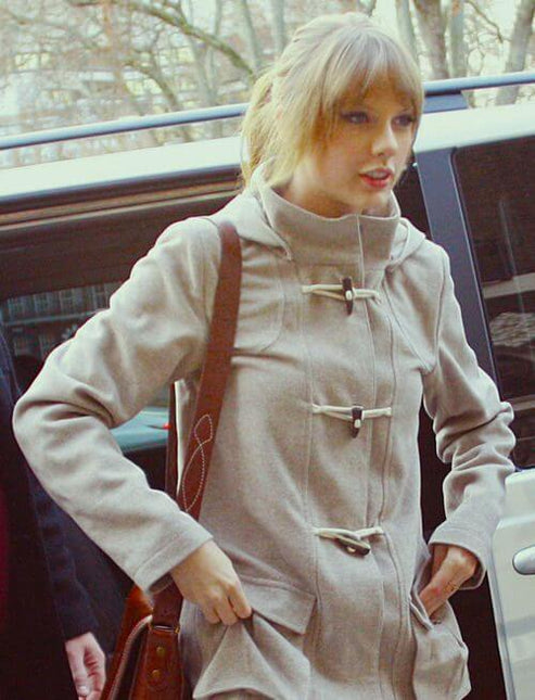 Taylor Swift Grey Wool Hood Style Jacket