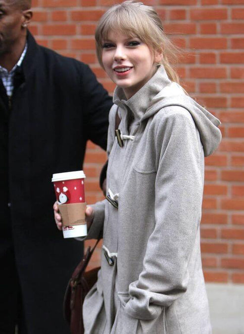 Taylor Swift Grey Wool Hood Style Jacket