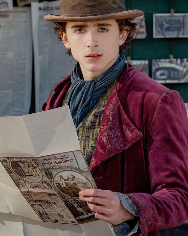 Willy Wonka Velvet Timothée Chalamet Long Coat