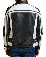 Men’s Two-Toned Quilted Biker Leather Jacket