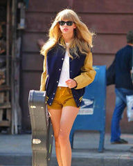 Taylor Swift Baseball Blue and Yellow Varsity Jacket