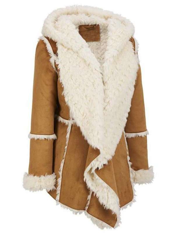 Shearling Hooded Overcoat for Women