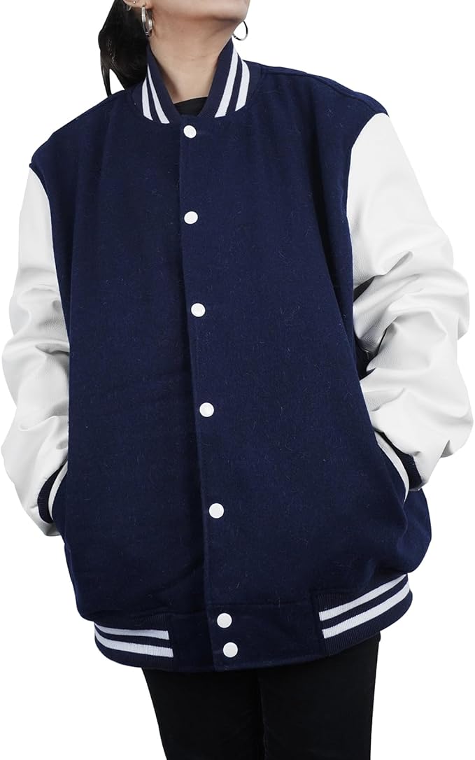 Baseball Bomber Jacket Navy Blue