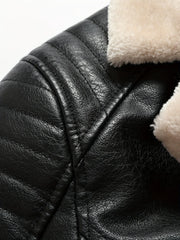 Men’s Winter PU Leather Fur Coat