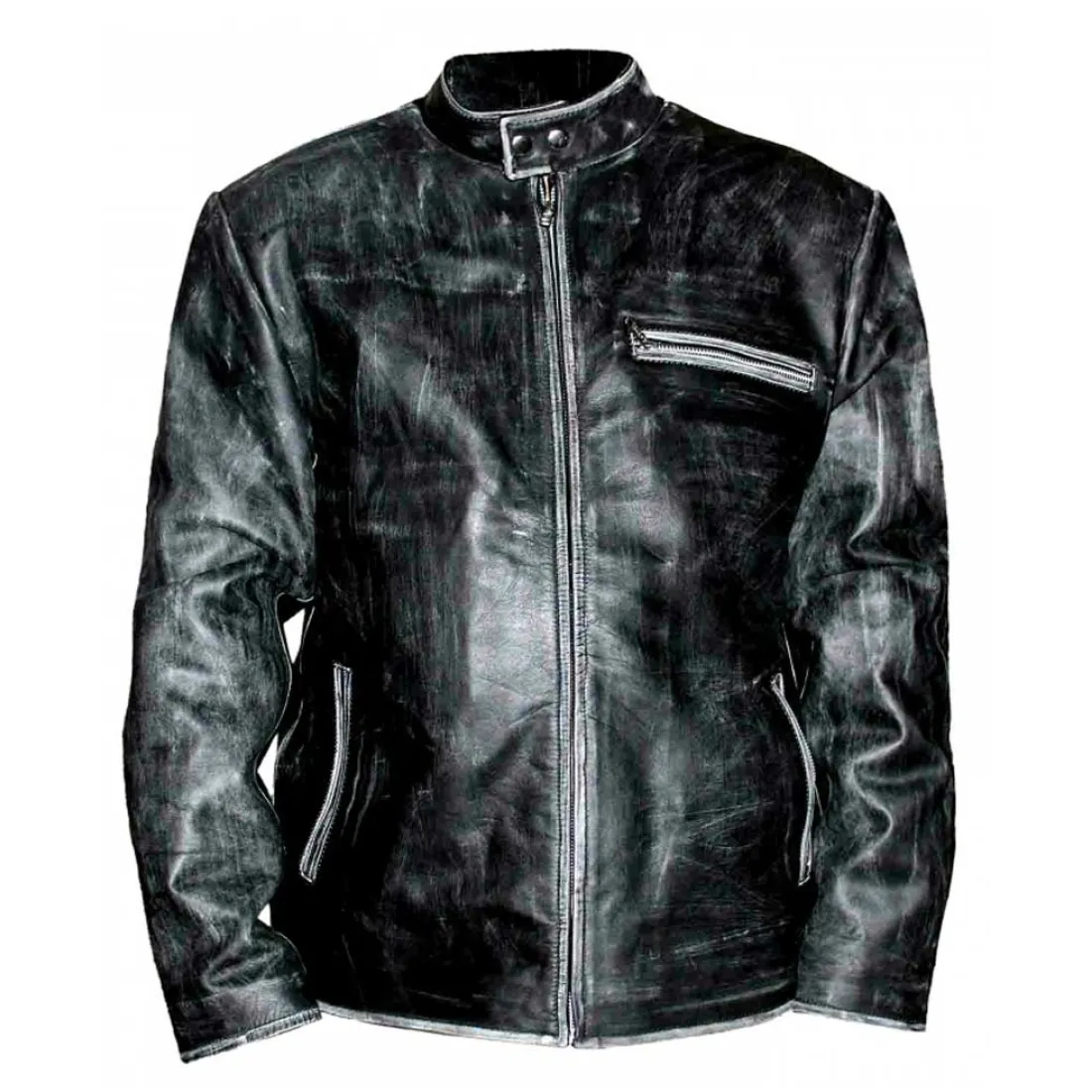 Tom Cruise Distressed Black Leather Jacket