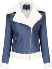 Women’s Winter Leather Bomber Jacket