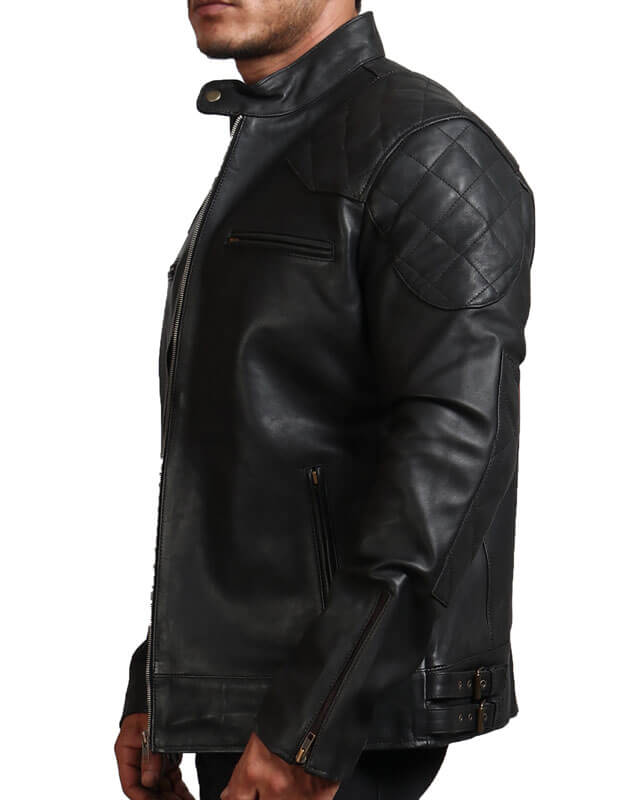 Men's Black Motorcycle Leather Jacket