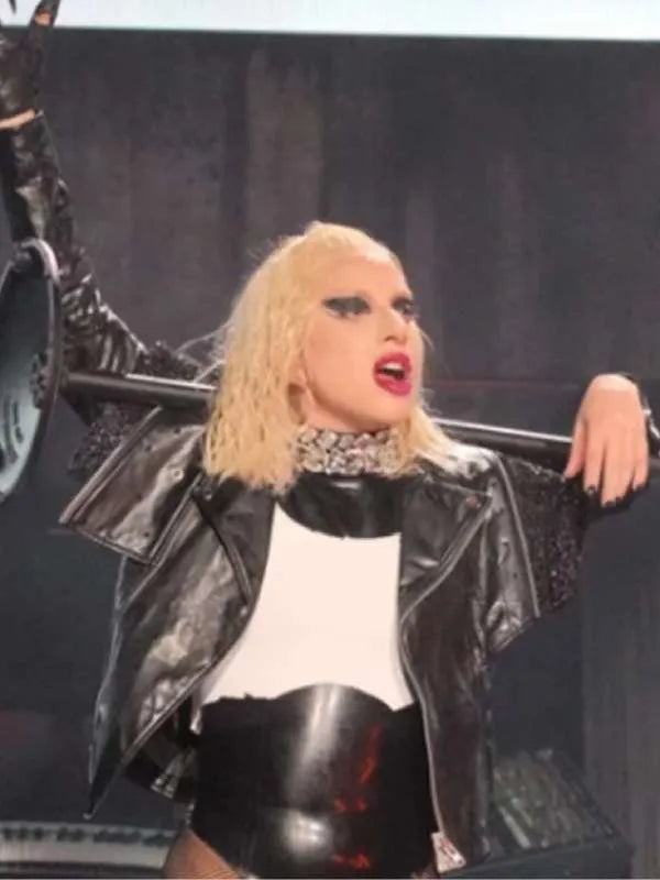 Women's Gaga Joker Folie A Deux 2024 Black Real Leather Jacket