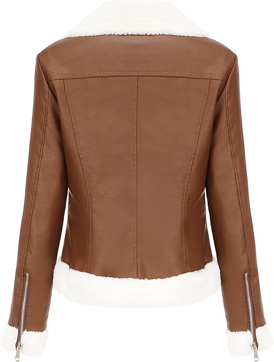 Women’s Winter Leather Bomber Jacket