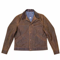Charles Brown Cowboy Distressed Leather Jacket