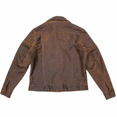 Charles Brown Cowboy Distressed Leather Jacket