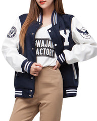 Yonsei University Letterman Varsity Jacket Wool With Leather Sleeves
