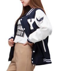 Yonsei University Letterman Varsity Jacket Wool With Leather Sleeves