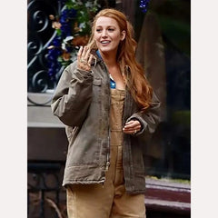 Women's Blake Lively It Ends with Us 2024 Grey Cotton Jacket