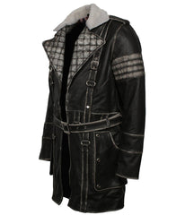 Men's Maxson Black Genuine Leather Battle Coat