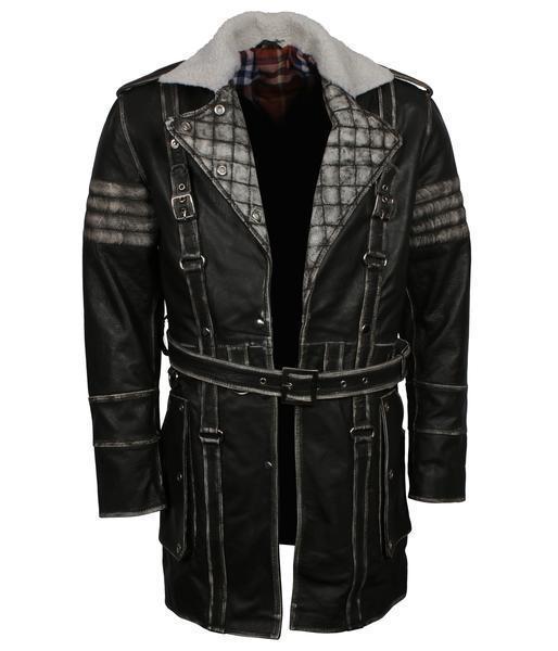 Men's Maxson Black Genuine Leather Battle Coat
