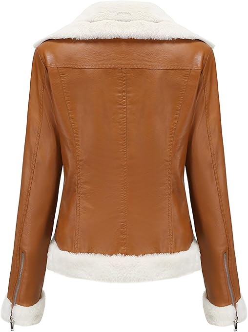 Women’s Winter Leather Bomber Jacket