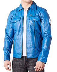 Men’s Dragon Ball Z Blue Leather Jacket