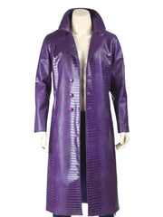 Suicide Squad Leather Purple Trench Coat