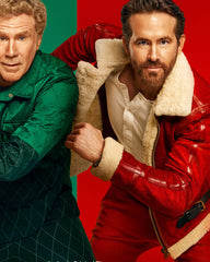 Ryan Reynolds Red Spirited Shearling Suede Leather Jacket