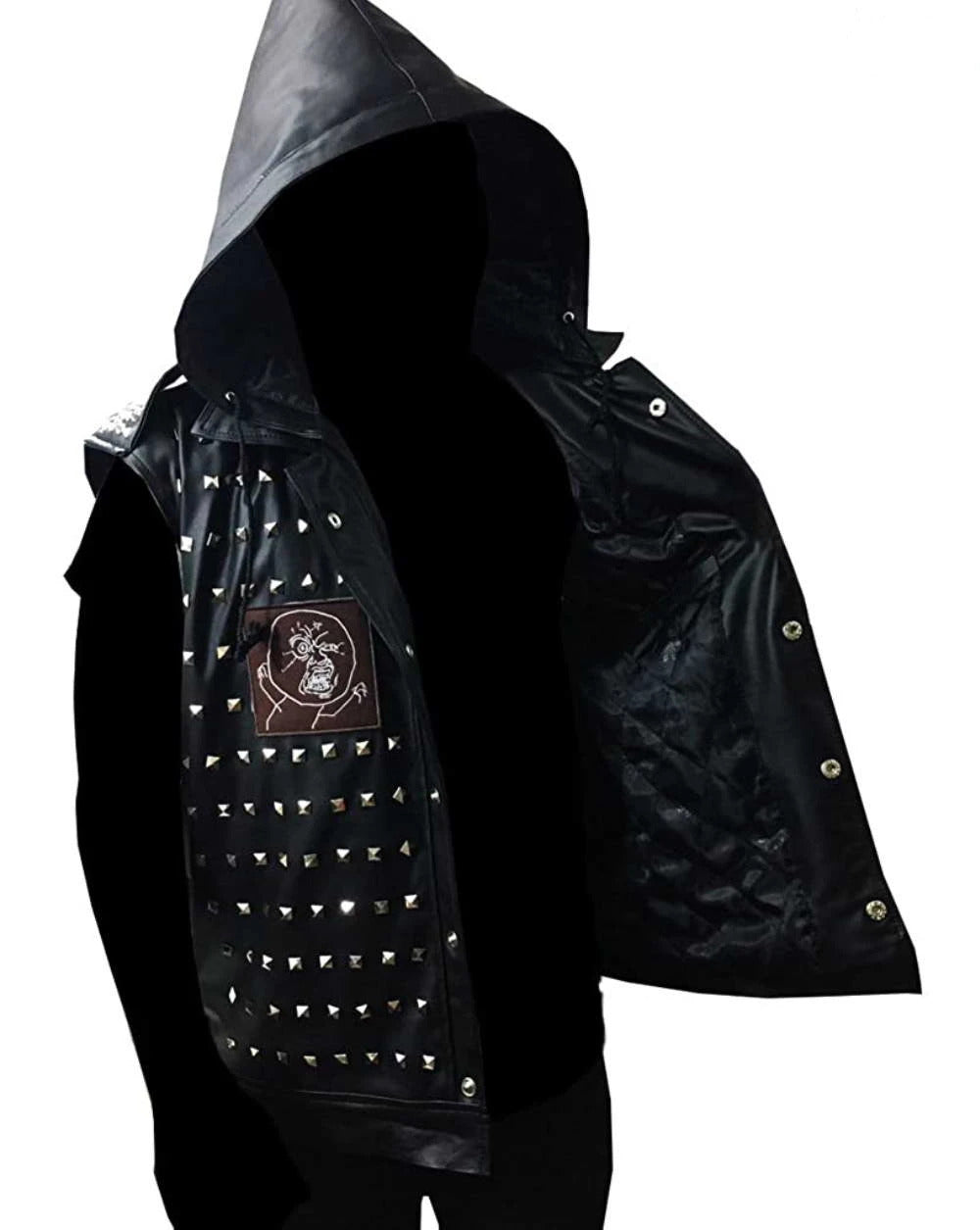Watch Dogs 2 Wrench Real Leather Studded  Black Vest