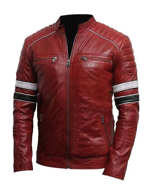 Cafe Racer Leather Jacket Mens