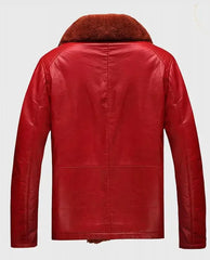 Women’s Shearling Red Leather Jacket