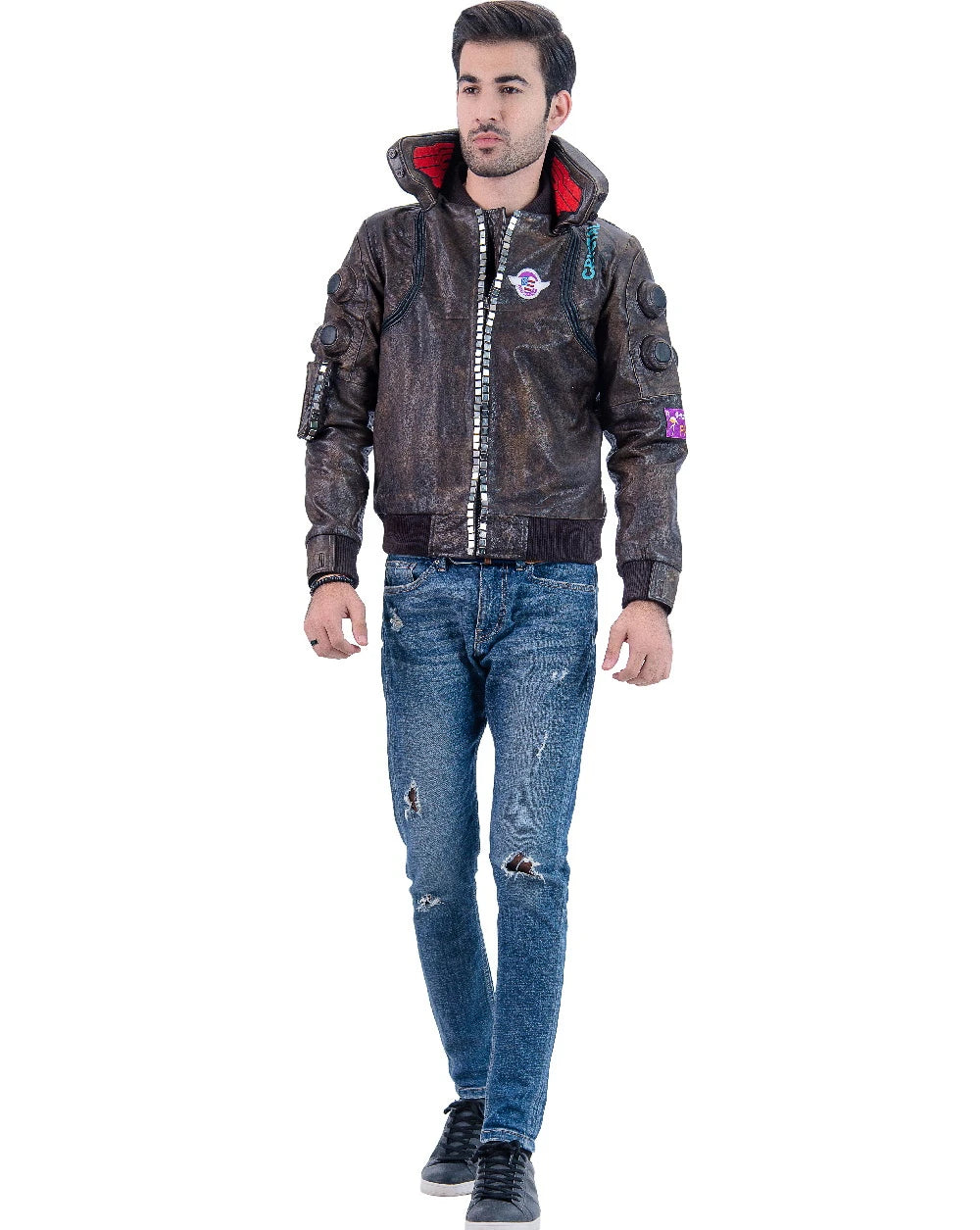 Cyberpunk 2077 Samurai Character V Light-up Real Leather Jacket