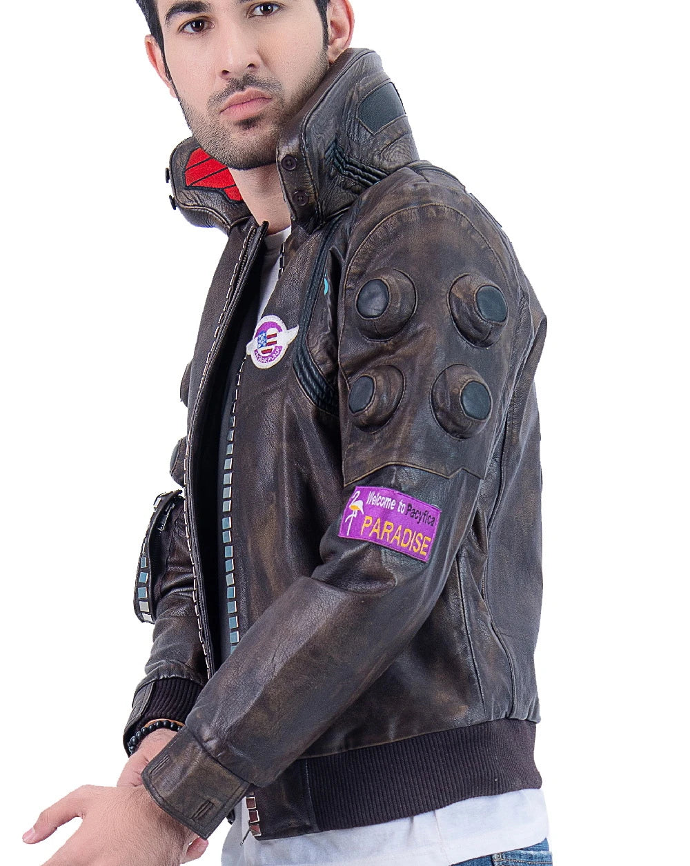 Cyberpunk 2077 Samurai Character V Light-up Real Leather Jacket