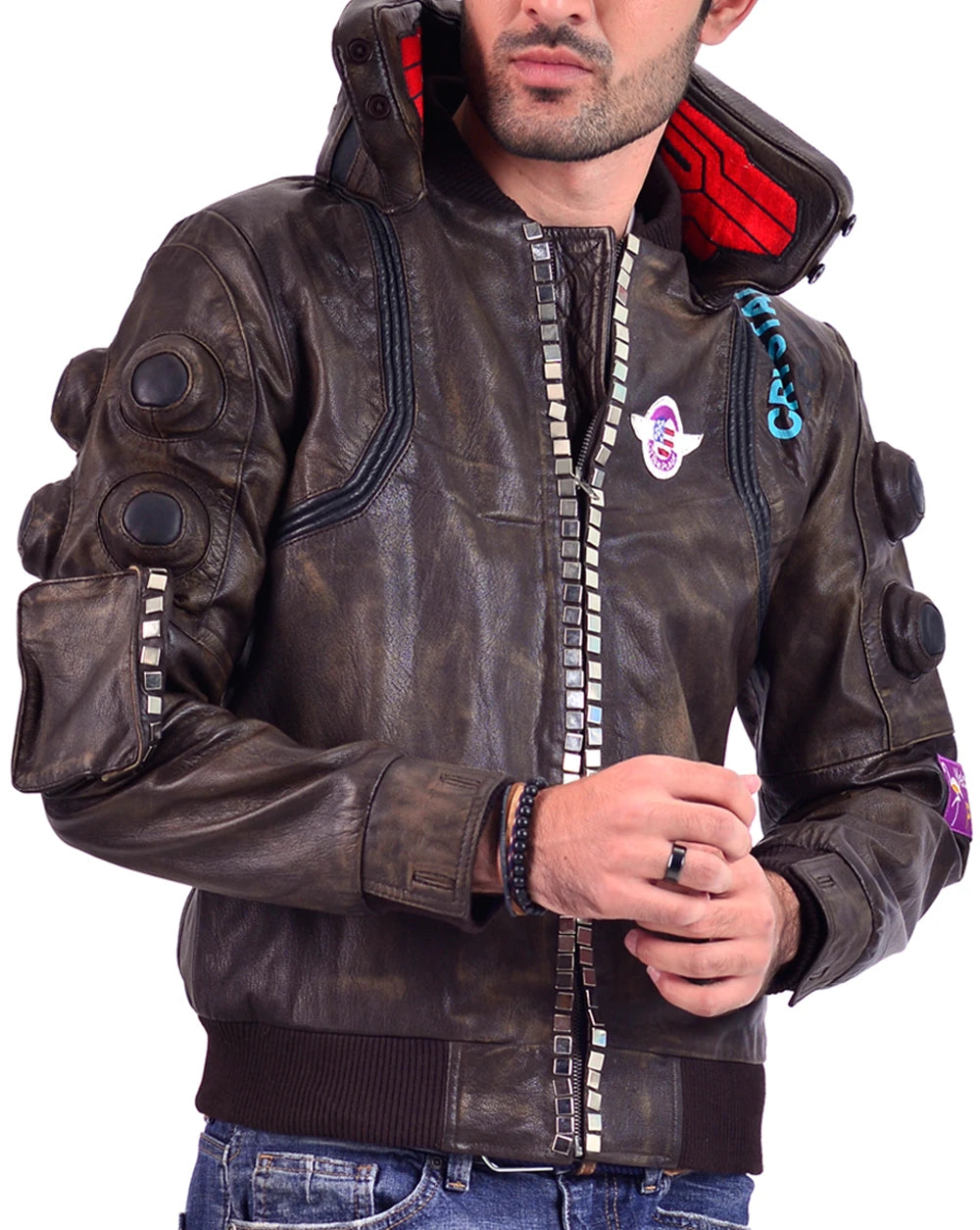 Cyberpunk 2077 Samurai Character V Light-up Real Leather Jacket