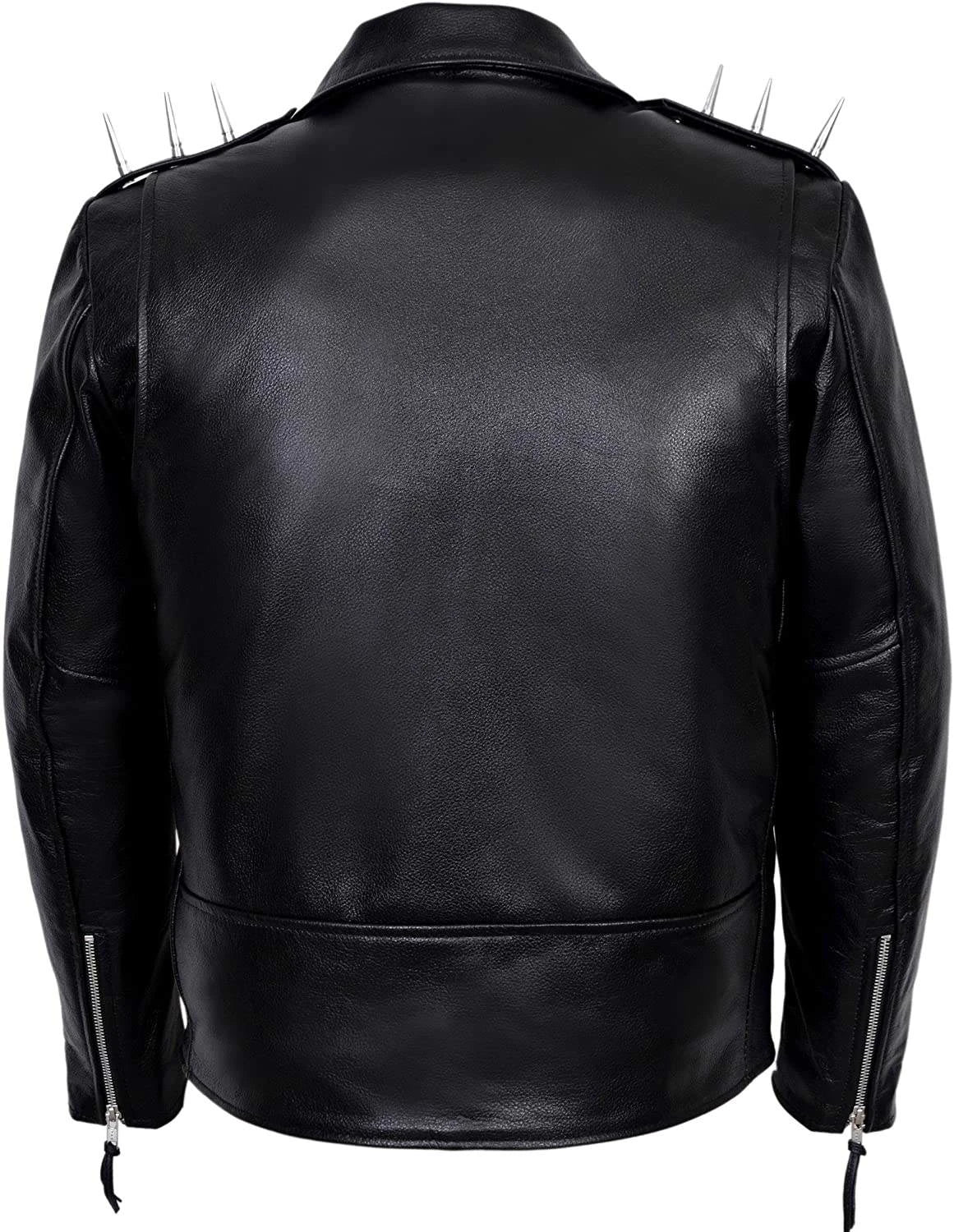 Men's Black Leather Motorcycle Ghost Rider Jacket