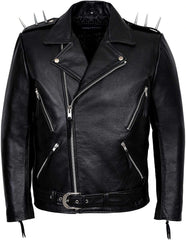 Men's Black Leather Motorcycle Ghost Rider Jacket