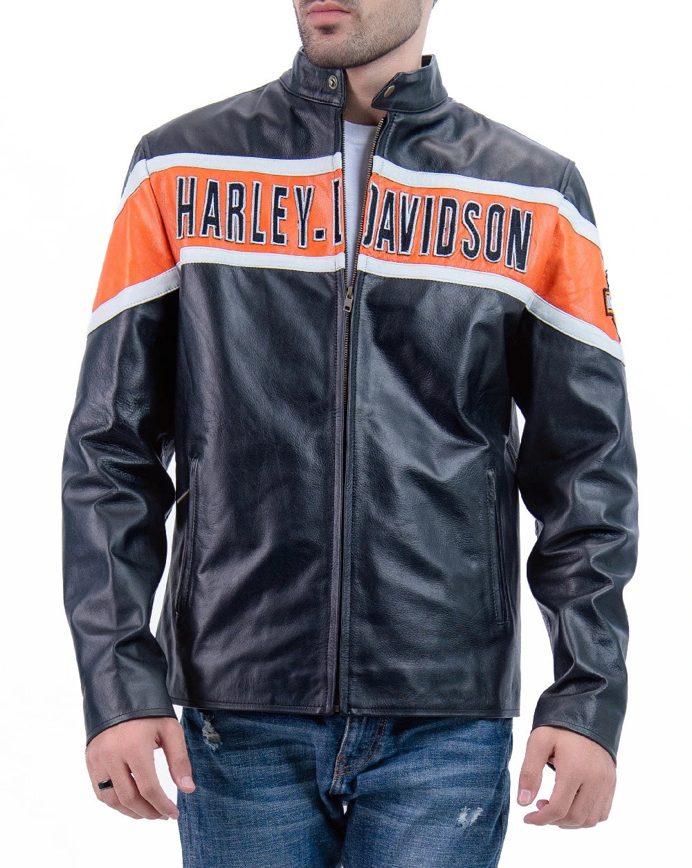 Victory Lane Black Leather Racer Jacket