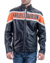 Victory Lane Black Leather Racer Jacket