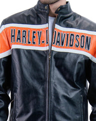 Victory Lane Black Leather Racer Jacket