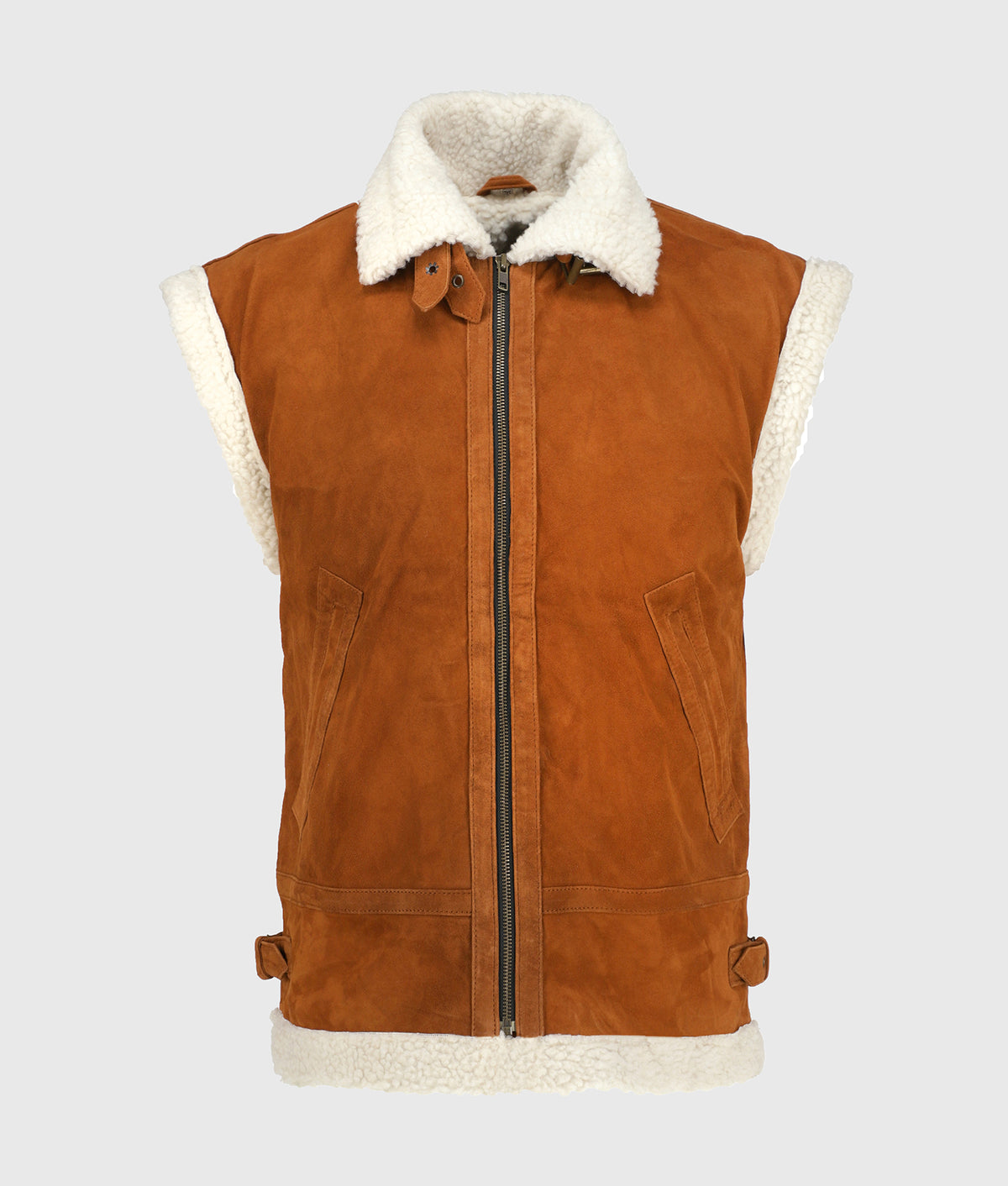 Women’s Light Brown Shearling Leather Vest
