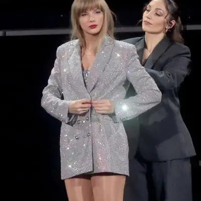 Women Taylor Swift Silver Blazer