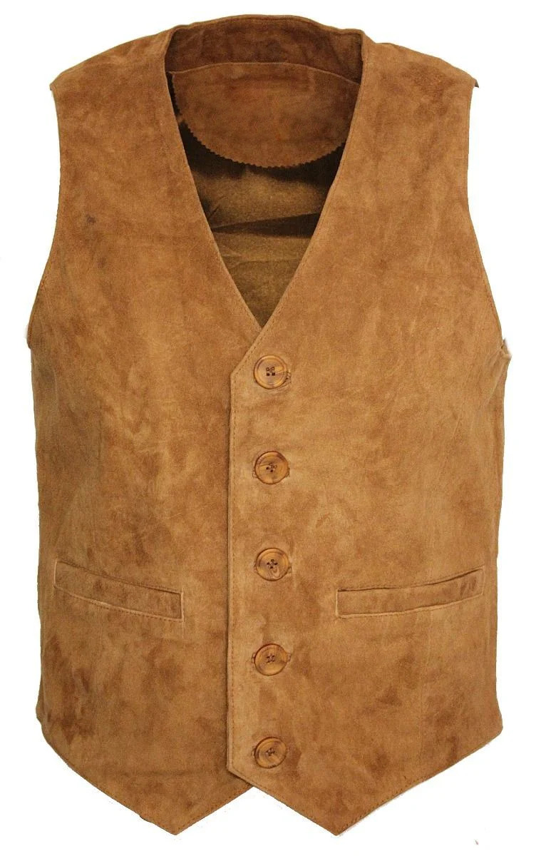 Suede Waistcoat Mens