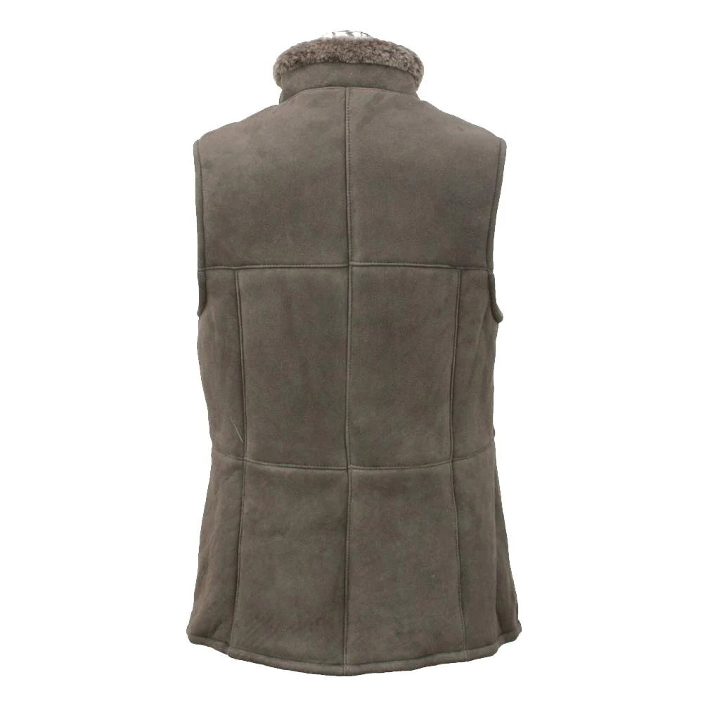 leather gilet women's