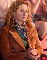 Women's Ride 2023 Nancy Travis Brown Suede Leather Mid Length Coat